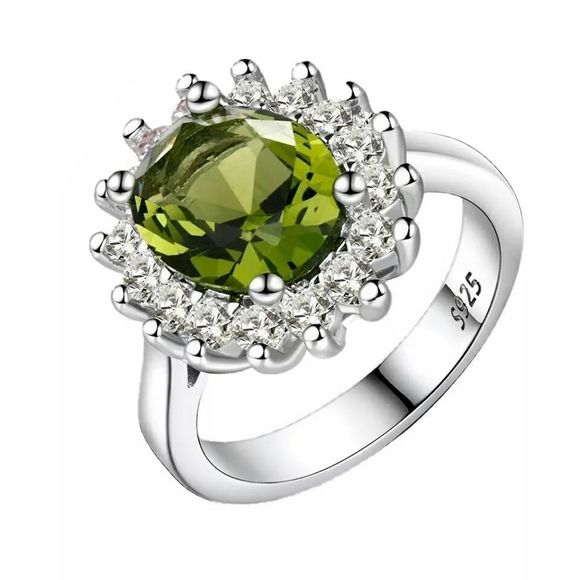 Big & Beautiful Peridot 925 SS Ring - Picture 1 of 10